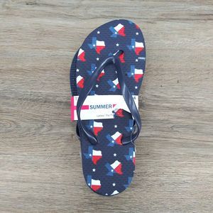 Flip-Flops Ladies Blue Texas State Theme Size 5-6